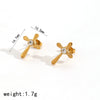 Wholesale Women's Geometric Crossshaped Stainless Steel Electroplated Earrings