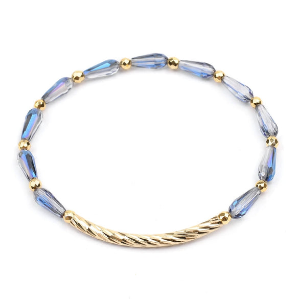 Wholesale Women's Geometric Crystal Beaded Elastic Bracelet