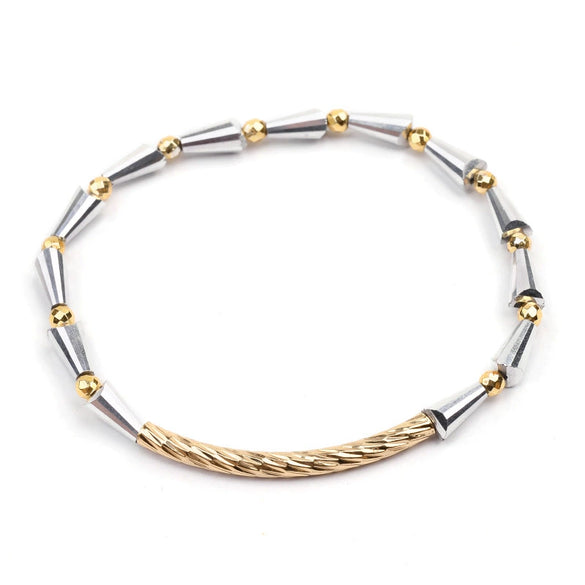 Wholesale Women's Geometric Crystal Beaded Elastic Bracelet