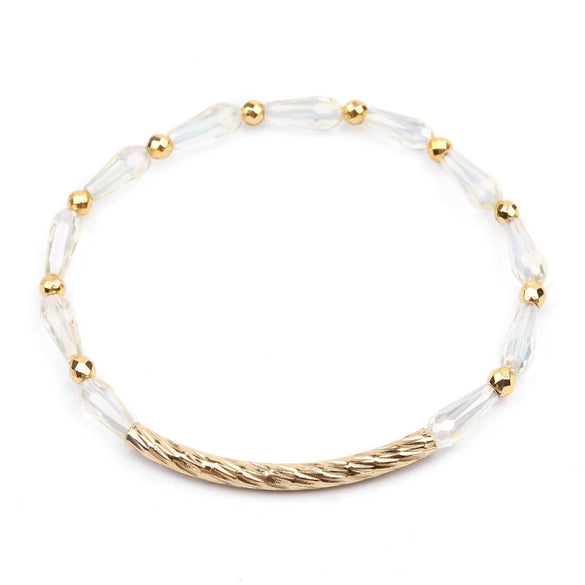 Wholesale Women's Geometric Crystal Beaded Elastic Bracelet