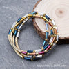 Wholesale Women's Geometric Crystal Beaded Elastic Bracelet