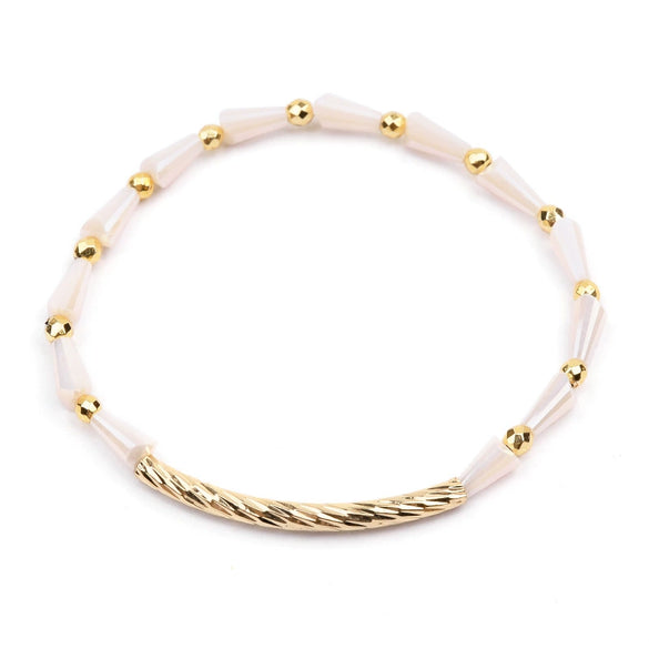 Wholesale Women's Geometric Crystal Beaded Elastic Bracelet