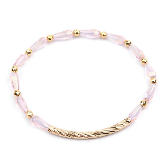 Wholesale Women's Geometric Crystal Beaded Elastic Bracelet