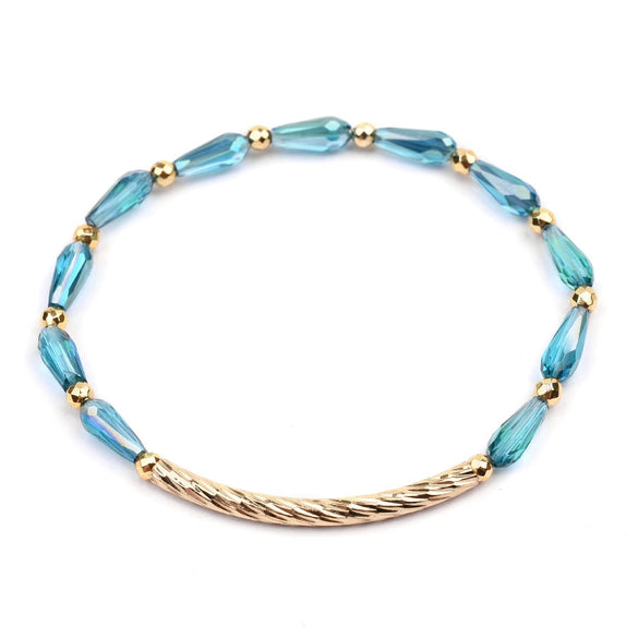 Wholesale Women's Geometric Crystal Beaded Elastic Bracelet
