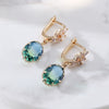 Wholesale Women's Geometric Crystal Glass Gold Plated Electroplated Retro Earrings
