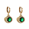 Wholesale Women's Geometric Crystal Glass Gold Plated Electroplated Retro Earrings