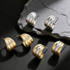 Wholesale Women's Geometric Cshaped Electroplated Zinc Alloy Earrings With 14K Gold Ear Needles