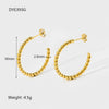 Wholesale Women's Geometric Cshaped Stainless Steel Earrings 14K Gold Plated