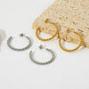 Wholesale Women's Geometric Cshaped Stainless Steel Earrings 14K Gold Plated