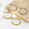 Wholesale Women's Geometric Cshaped Stainless Steel Earrings 14K Gold Plated