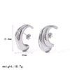 Wholesale Women's Geometric Cshaped Stainless Steel Earrings With Pvd Furnace Vacuum Real Gold Plating