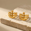 Wholesale Women's Geometric Cshaped Stainless Steel Electroplated Earrings Niche Design