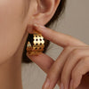 Wholesale Women's Geometric Cshaped Stainless Steel Electroplated Earrings Niche Design
