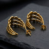 Wholesale Women's Geometric Cshaped Stainless Steel Electroplated Earrings Niche Design