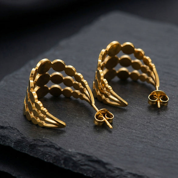 Wholesale Women's Geometric Cshaped Stainless Steel Electroplated Earrings Niche Design