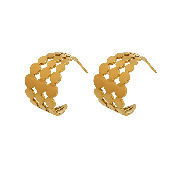 Wholesale Women's Geometric Cshaped Stainless Steel Electroplated Earrings Niche Design