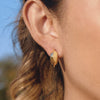 Wholesale Women's Geometric Cshaped Stainless Steel Vacuum Real Gold Plated Earrings
