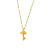 Wholesale Women's Geometric 3D Mushroom Pendant Titanium Steel Water Wave Chain Necklace 18K Gold Plated