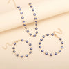 Wholesale Women's Geometric Devil's Eye Necklace Bracelet Anklet Combination Made Of Alloy With Electroplating Treatment And Bamboo Chain
