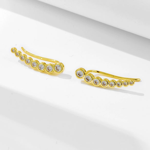 Wholesale Women's Geometric Diamond Design S925 Sterling Silver Earrings
