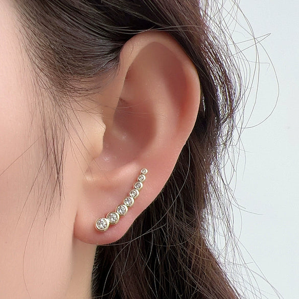 Wholesale Women's Geometric Diamond Design S925 Sterling Silver Earrings