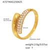Wholesale Women's Geometric Diamond Index Finger Ring Made Of Stainless Steel And Zircon With 18K Gold Electroplating