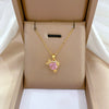 Wholesale Women's Geometric Diamond Inlaid Titanium Steel And Brass Heart Flower Necklace