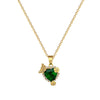 Wholesale Women's Geometric Diamond Inlaid Titanium Steel And Brass Heart Flower Necklace