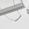 Wholesale Women's Geometric Diamond Rectangular Zircon Smile Pendant Necklace With Cross Chain In 925 Sterling Silver