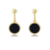 Wholesale Women's Geometric Diamond Round Black Onyx Sterling Silver 925 Silver Earrings