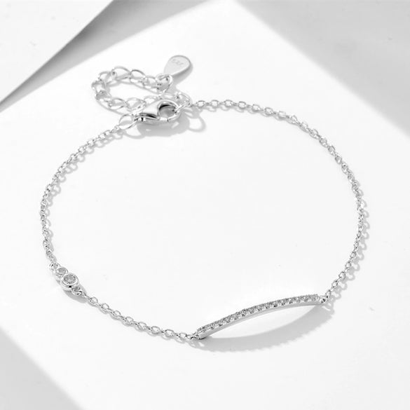 Wholesale Women's Geometric Diamond S925 Sterling Silver Bracelet Simple Cold Style Jewelry