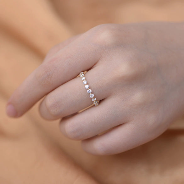 Wholesale Women's Geometric Diamond S925 Sterling Silver Ring Jewelry