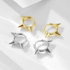 Wholesale Women's Geometric Diamond S925 Sterling Silver Spiked Tapered Ear Buckle Earrings