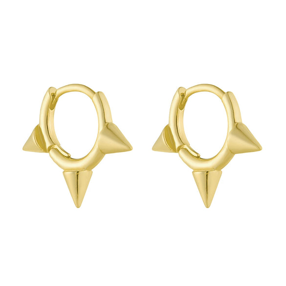 Wholesale Women's Geometric Diamond S925 Sterling Silver Spiked Tapered Ear Buckle Earrings