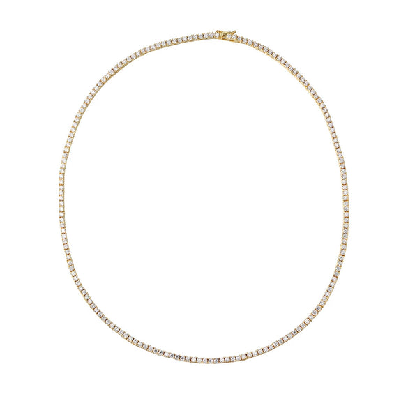 Wholesale Women's Geometric Diamond S925 Sterling Silver Tennis Chain Necklace