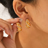 Wholesale Women's Geometric Diamond Stainless Steel Earrings