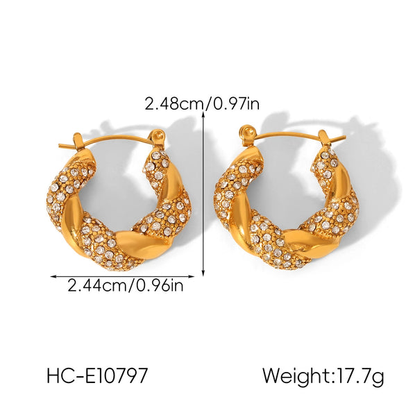 Wholesale Women's Geometric Diamond Stainless Steel Earrings