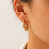 Wholesale Women's Geometric Diamond Stainless Steel Earrings