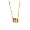 Wholesale Women's Geometric Diamond Stainless Steel Lip Chain Necklace