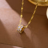 Wholesale Women's Geometric Diamond Stainless Steel Lip Chain Necklace