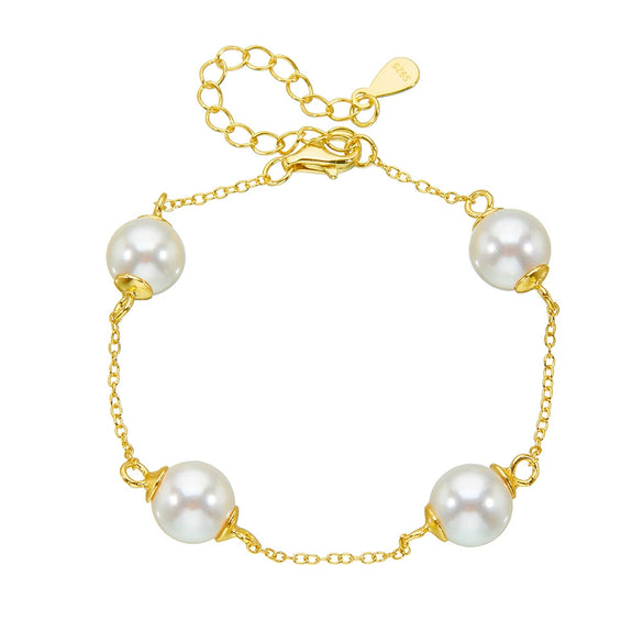 Wholesale Women's Geometric Diamond 925 Sterling Silver Beaded Bracelet