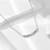 Wholesale Women's Geometric Diamond 925 Sterling Silver Rectangular Zircon Smile Pendant Cross Chain Necklace