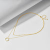 Wholesale Women's Geometric Diamond 925 Sterling Silver Satellite Chain Necklace Ring Stacked Clavicle Chain