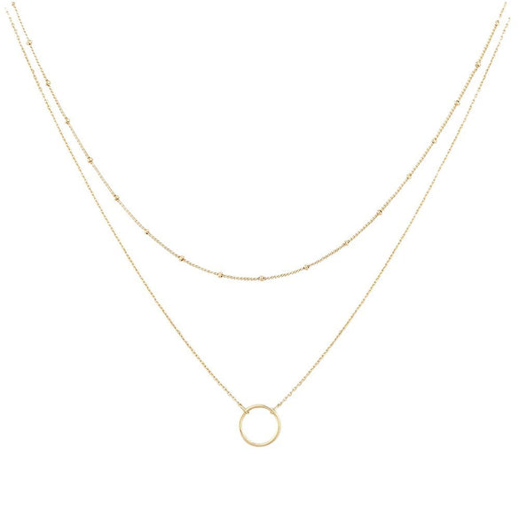 Wholesale Women's Geometric Diamond 925 Sterling Silver Satellite Chain Necklace Ring Stacked Clavicle Chain