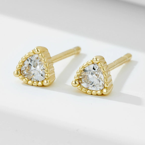 Wholesale Women's Geometric Diamond Zircon S925 Sterling Silver Earrings Set With Precious Stones