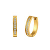 Wholesale Women's Geometric Diamondencrusted Ear Clips And Hoops In Stainless Steel With Vacuum Real Gold Plating