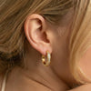 Wholesale Women's Geometric Diamondencrusted Ear Clips And Hoops In Stainless Steel With Vacuum Real Gold Plating