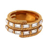 Wholesale Women's Geometric Diamondencrusted 18K Gold Plated Stainless Steel Ring Retro Jewelry Waterproof Hypoallergenic