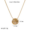 Wholesale Women's Geometric Diamondencrusted Stainless Steel Pendant Necklace With Vacuum Real Gold Plating In Pvd Furnace And Round Snake Chain