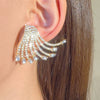 Wholesale Women's Geometric Diamondstudded Alloy 14K Gold Earrings In Light Luxury Style
